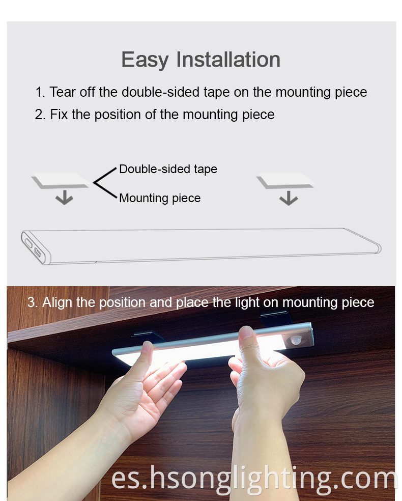 Sensor del cuerpo LED y barrido de mano de la mano Armario del gabinete Dimmable Pir Motion 1W 2W 3W 4W para sala de estar